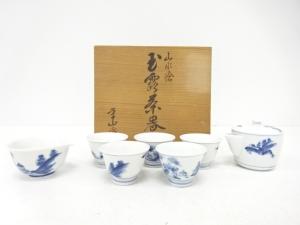 栄山造　山水絵　玉露茶器揃